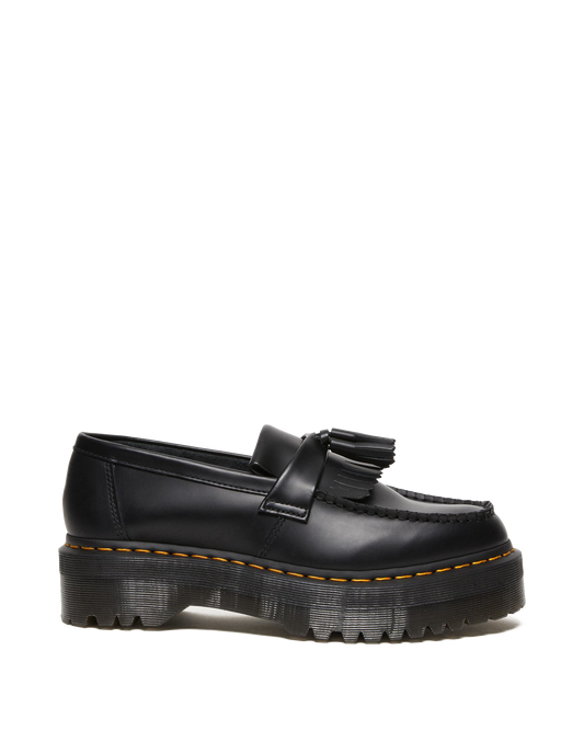 Adrian Leather Platform Tassel Loafers in Black