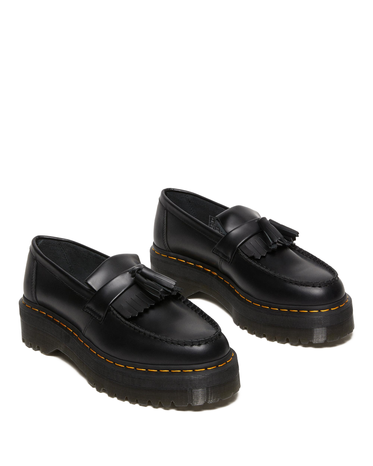 Adrian Leather Platform Tassel Loafers in Black