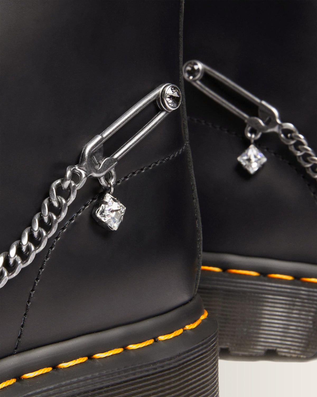 1460 Swarovski Leather Lace Up Boots in Black
