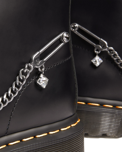 1460 Swarovski Leather Lace Up Boots in Black