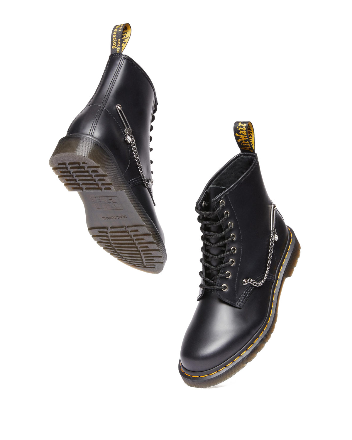 1460 Swarovski Leather Lace Up Boots in Black