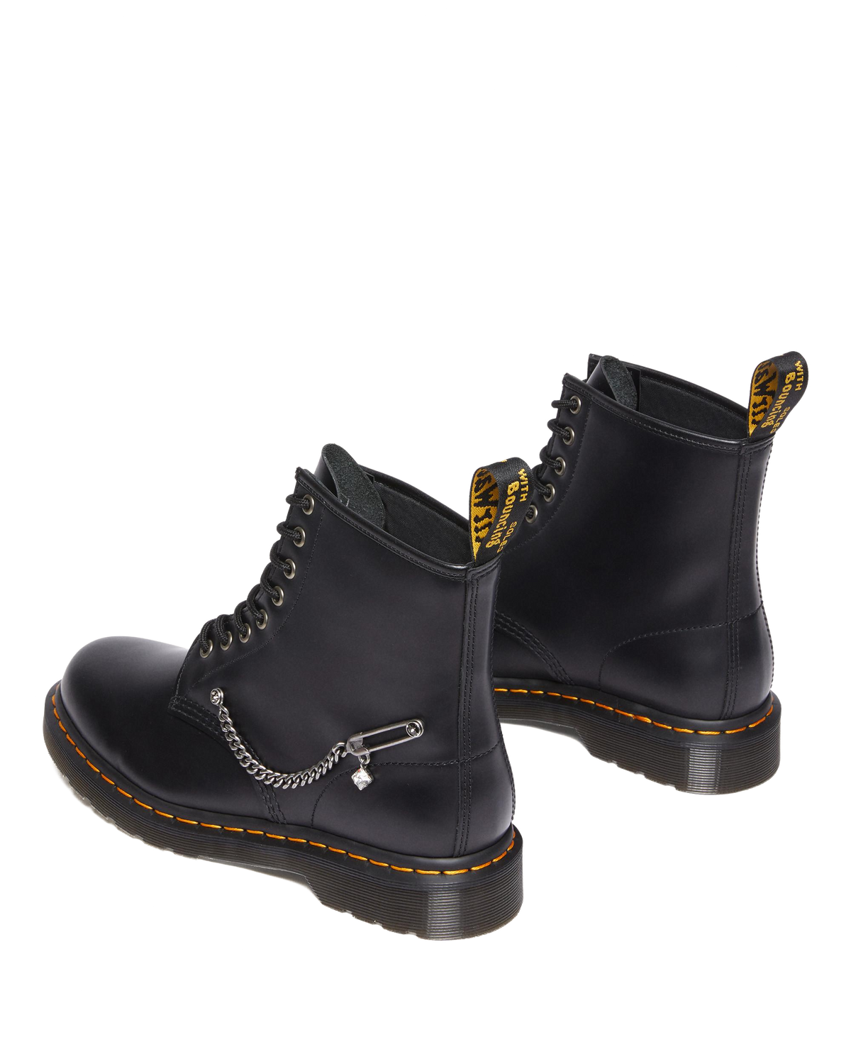 1460 Swarovski Leather Lace Up Boots in Black