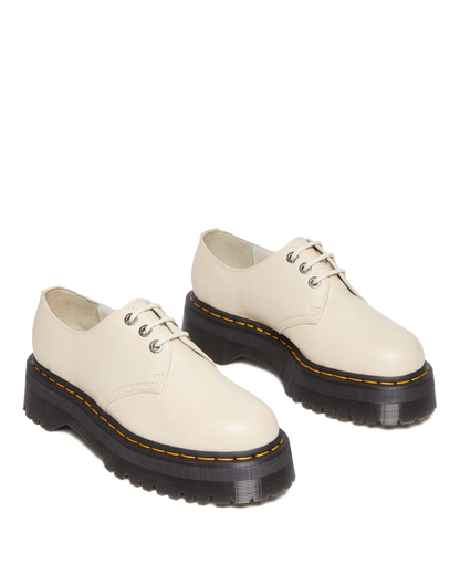 1461 II Pisa Leather Platform Shoes in Parchment Beige