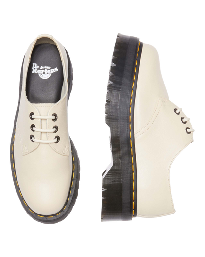 1461 II Pisa Leather Platform Shoes in Parchment Beige