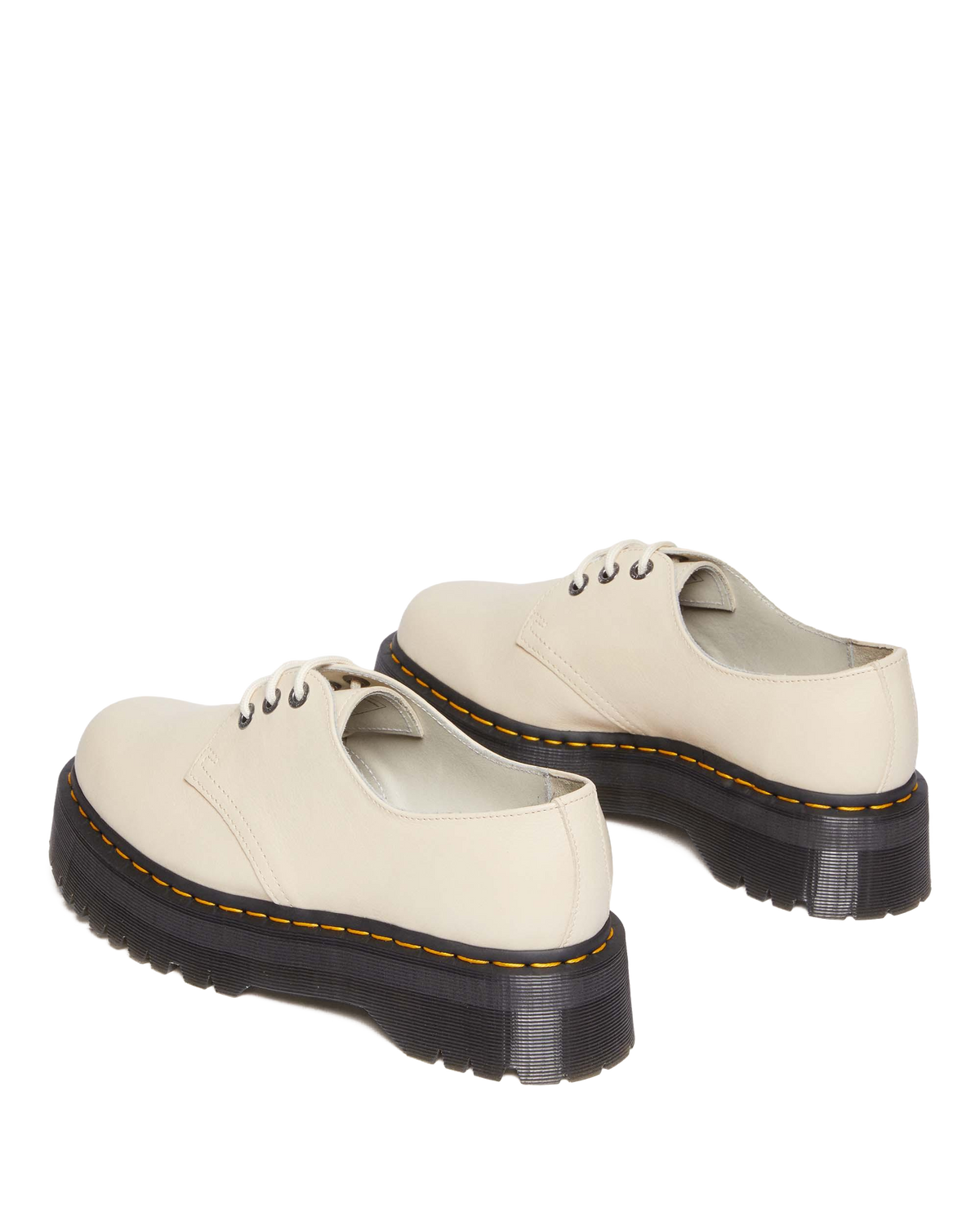 1461 II Pisa Leather Platform Shoes in Parchment Beige