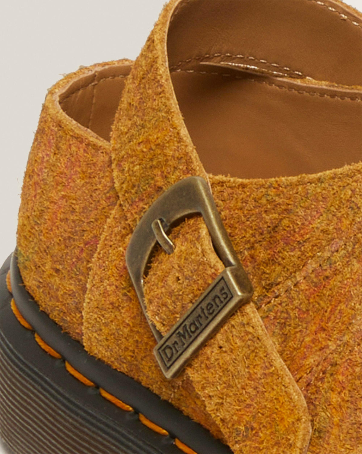 Isham Marbled Suede Slingback Mules in Brown+Mustard