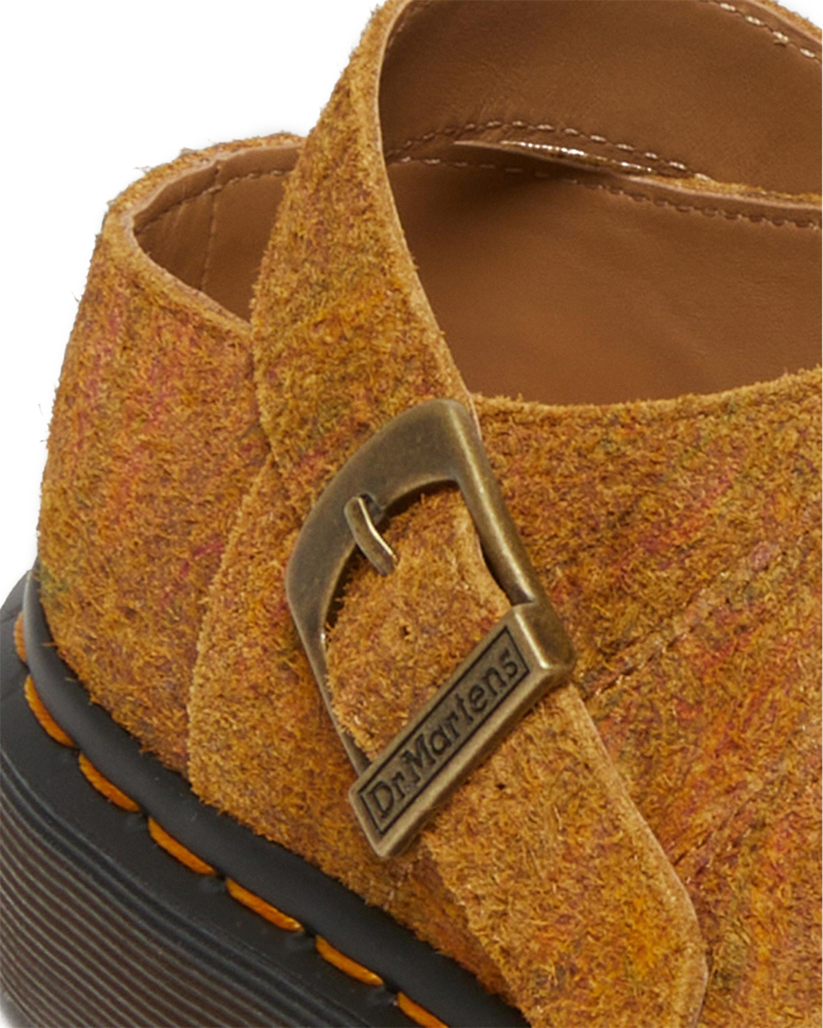 Isham Marbled Suede Slingback Mules in Brown+Mustard