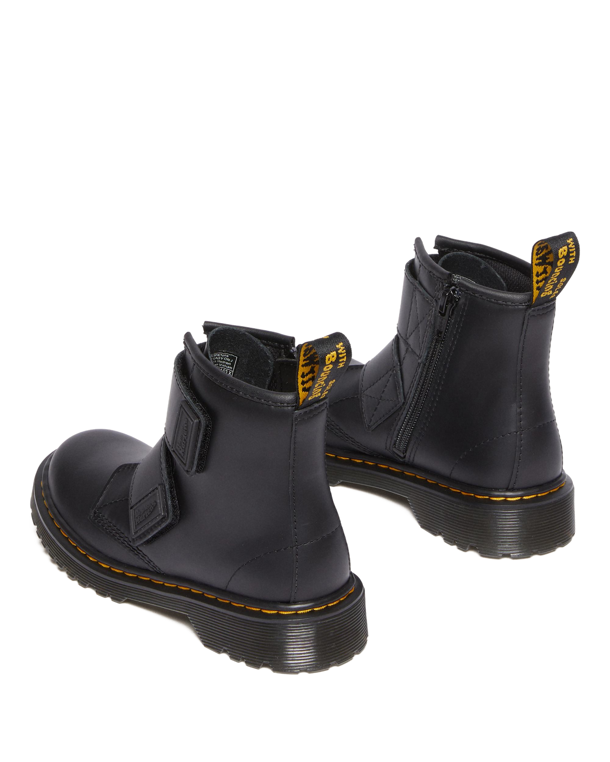 Junior 1460 Double Strap Leather Boots in Black