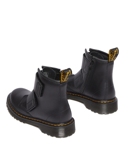 Junior 1460 Double Strap Leather Boots in Black