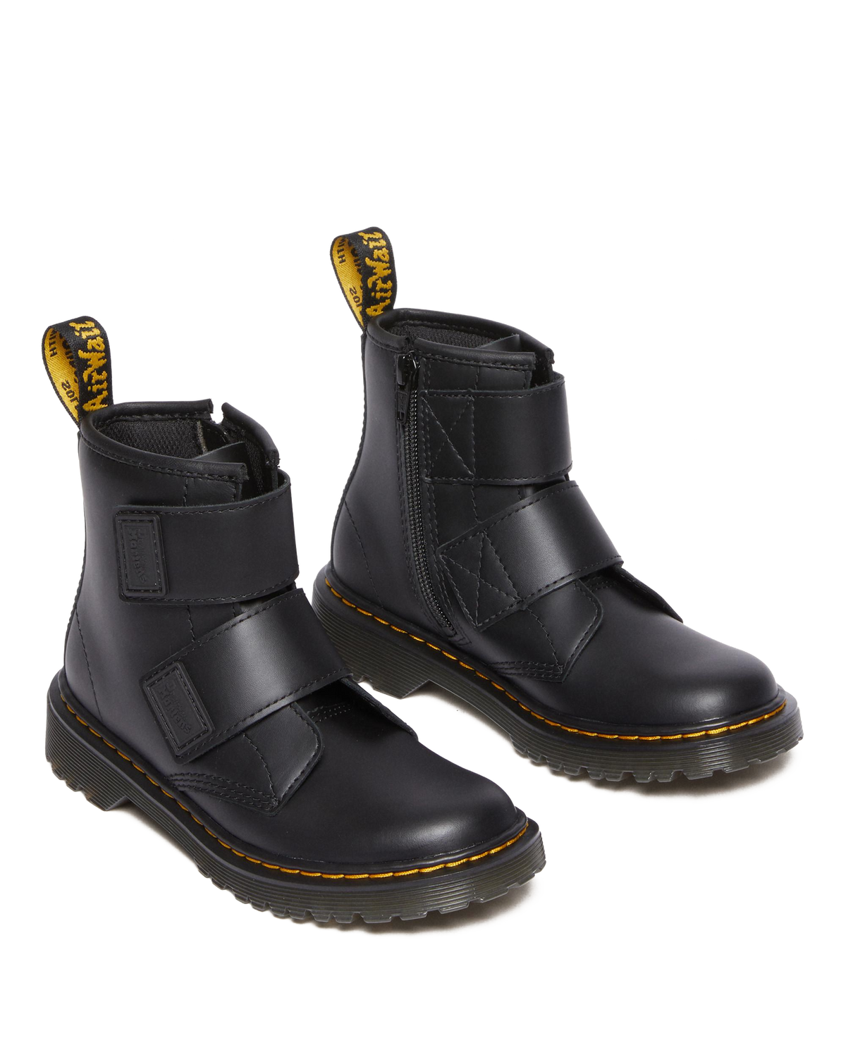 Junior 1460 Double Strap Leather Boots in Black