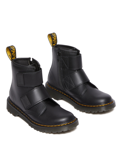 Junior 1460 Double Strap Leather Boots in Black