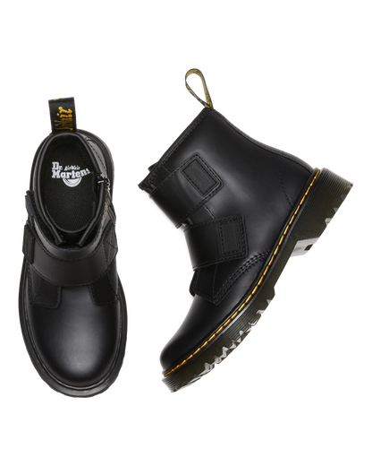 Junior 1460 Double Strap Leather Boots in Black