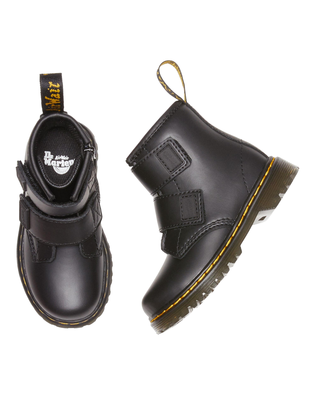 Toddler 1460 Double Strap Leather Boots in Black