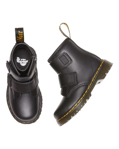 Toddler 1460 Double Strap Leather Boots in Black