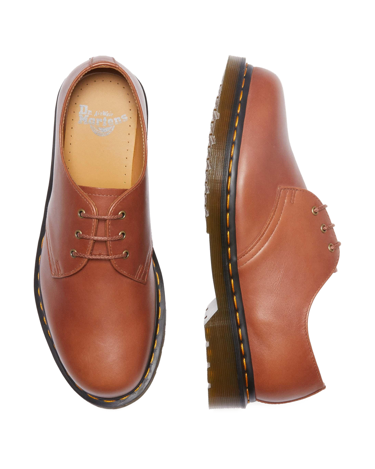 1461 Carrara Leather Oxford Shoes in Saddle Tan