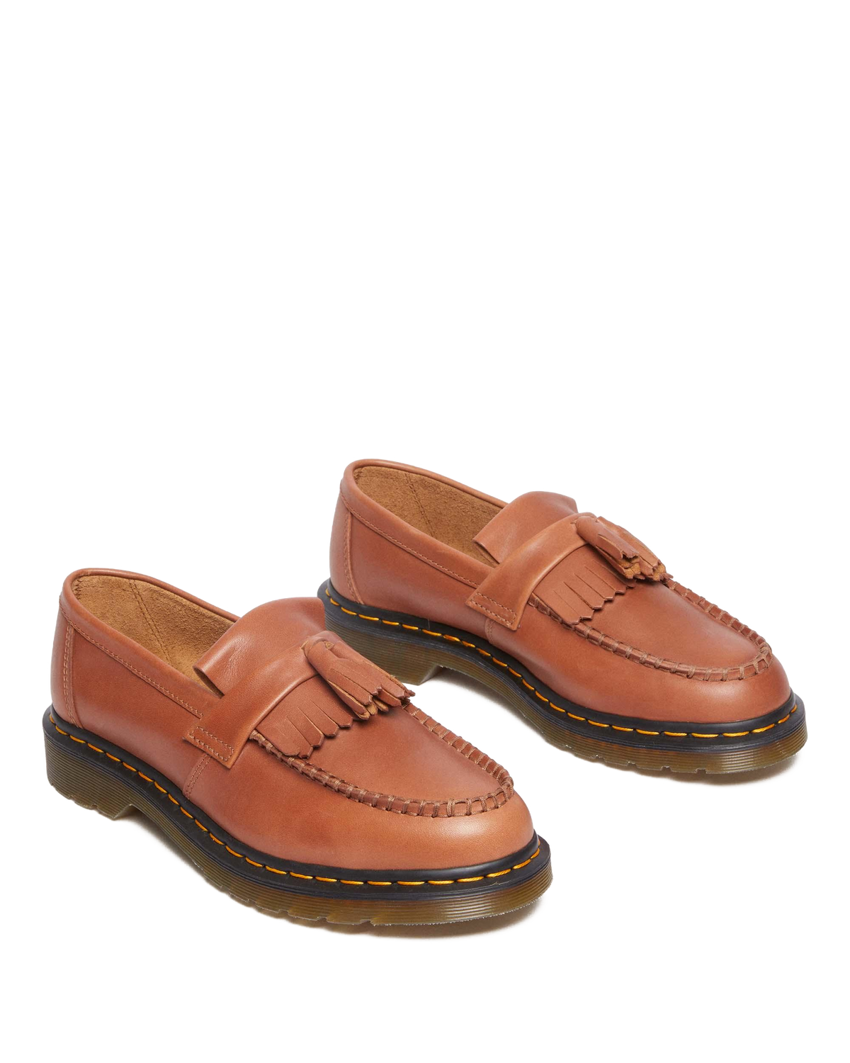 Adrian Carrara Leather Tassel Loafers in Saddle Tan