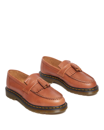 Adrian Carrara Leather Tassel Loafers in Saddle Tan