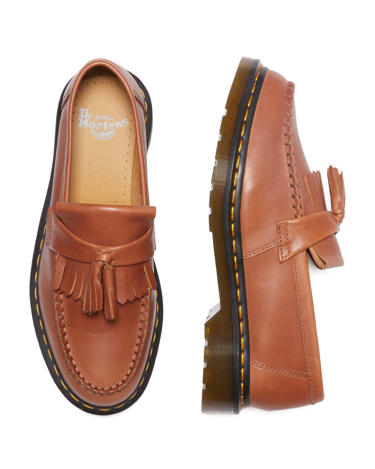 Adrian Carrara Leather Tassel Loafers in Saddle Tan