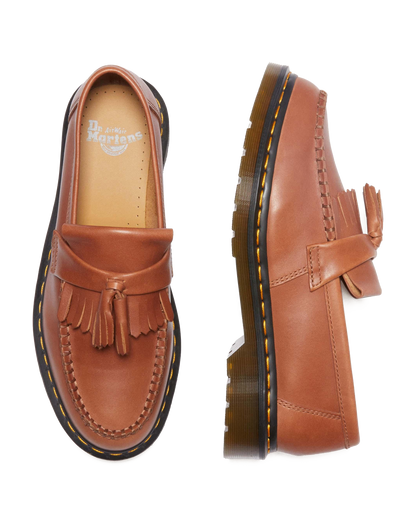 Adrian Carrara Leather Tassel Loafers in Saddle Tan