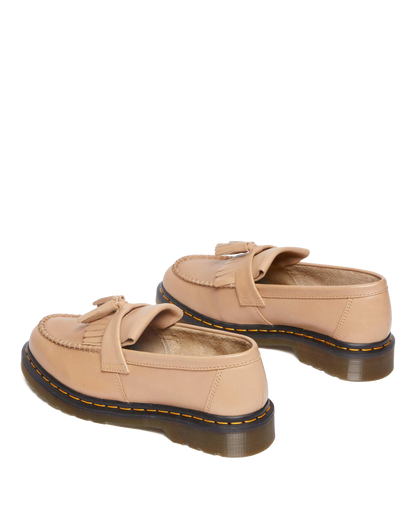 Adrian Carrara Leather Tassel Loafers in Beige