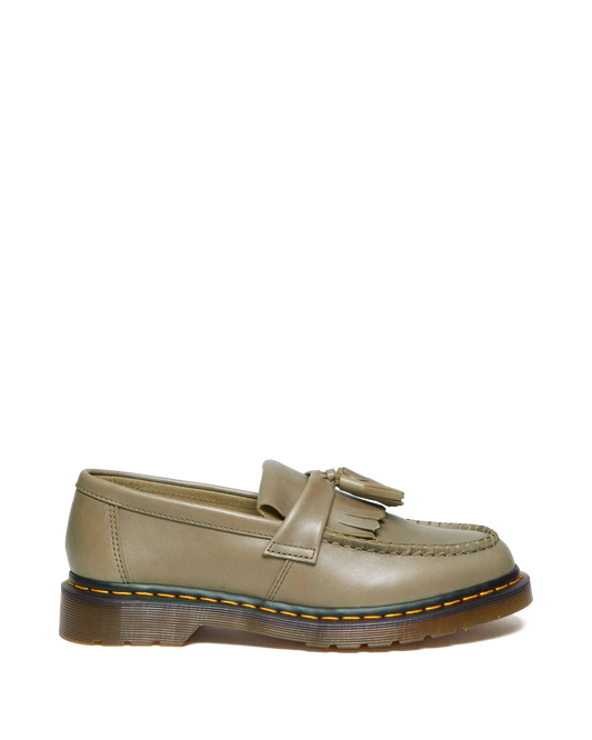 Adrian Carrara Leather Tassel Loafers in Olive