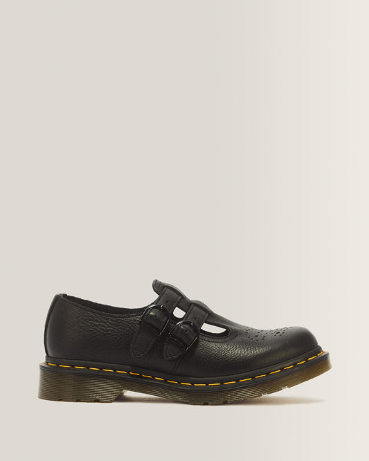 8065 Virginia Leather Mary Jane Shoes in Black