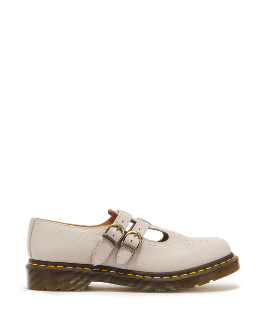 8065 Virginia Leather Mary Jane Shoes in Vintage Taupe