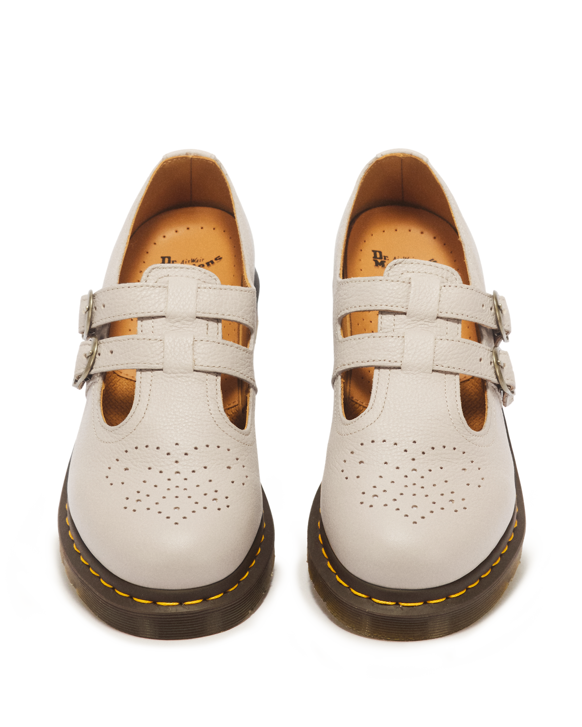 8065 Virginia Leather Mary Jane Shoes in Vintage Taupe
