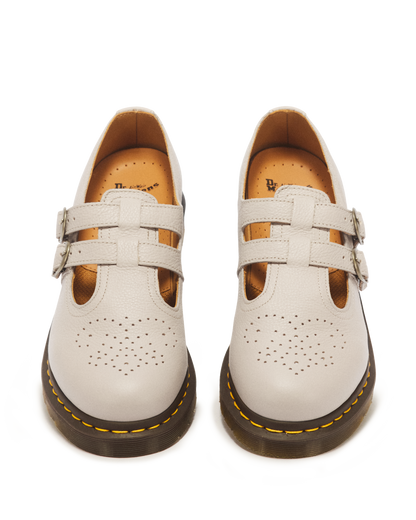 8065 Virginia Leather Mary Jane Shoes in Vintage Taupe