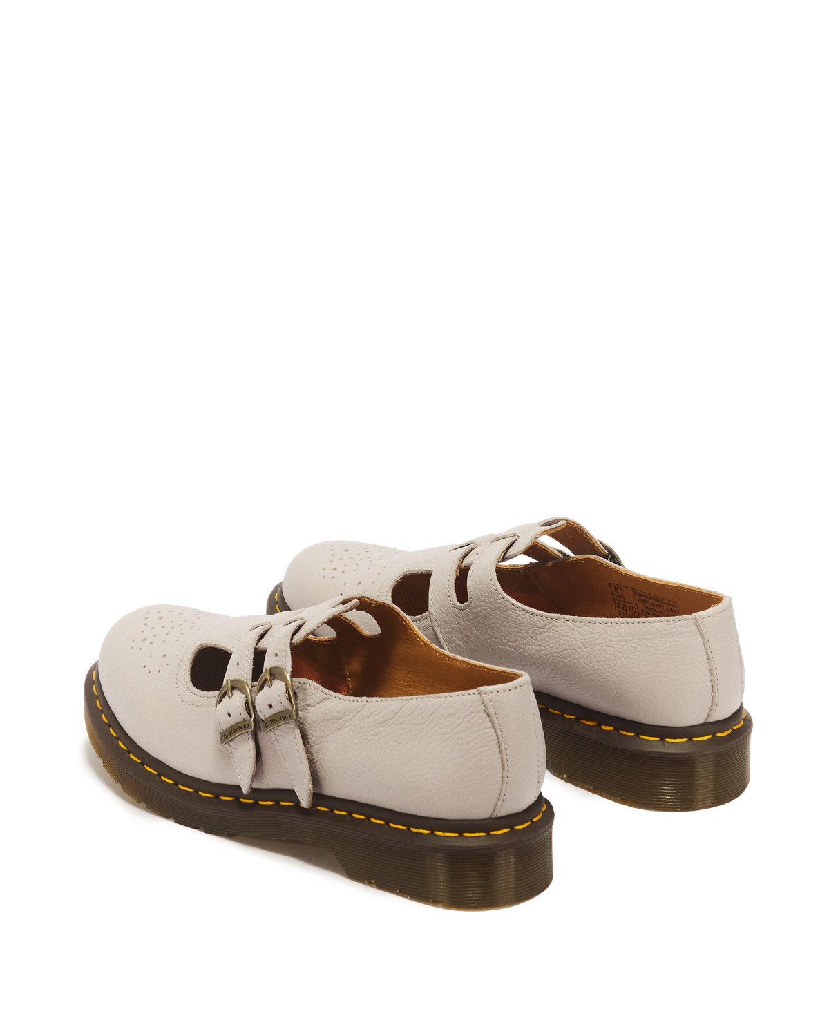 8065 Virginia Leather Mary Jane Shoes in Vintage Taupe