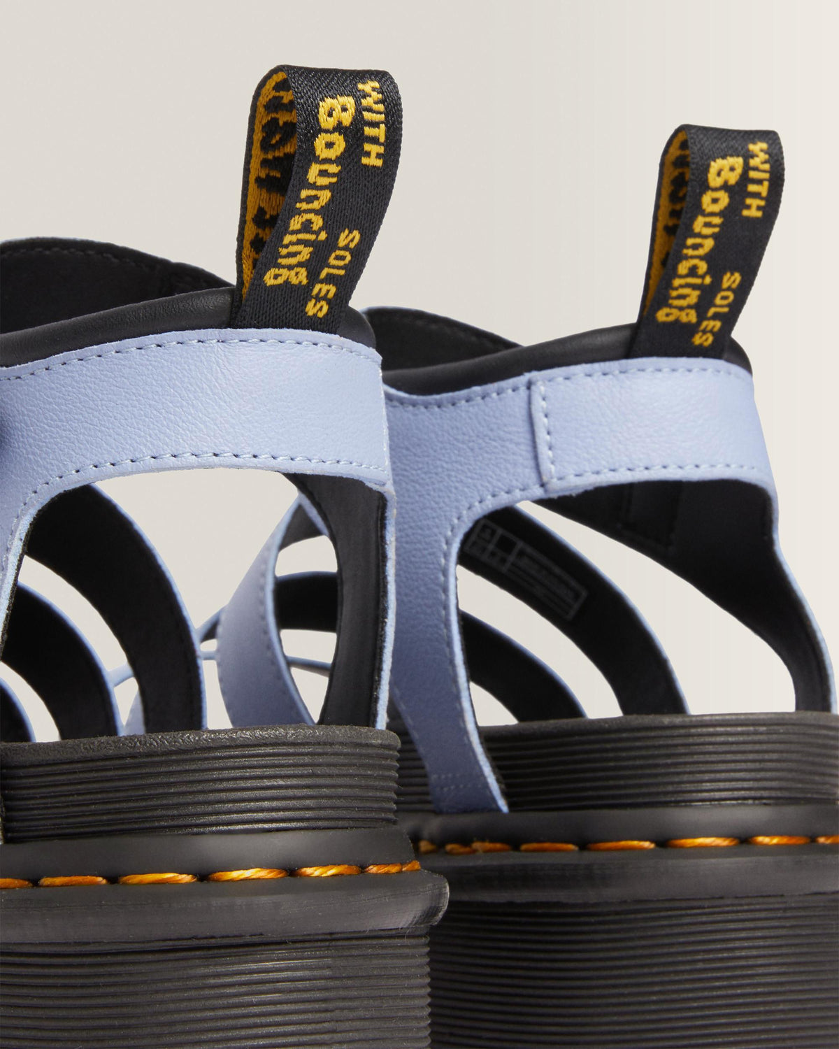 Blaire Pisa Leather Platform Strap Sandals in Zen Blue