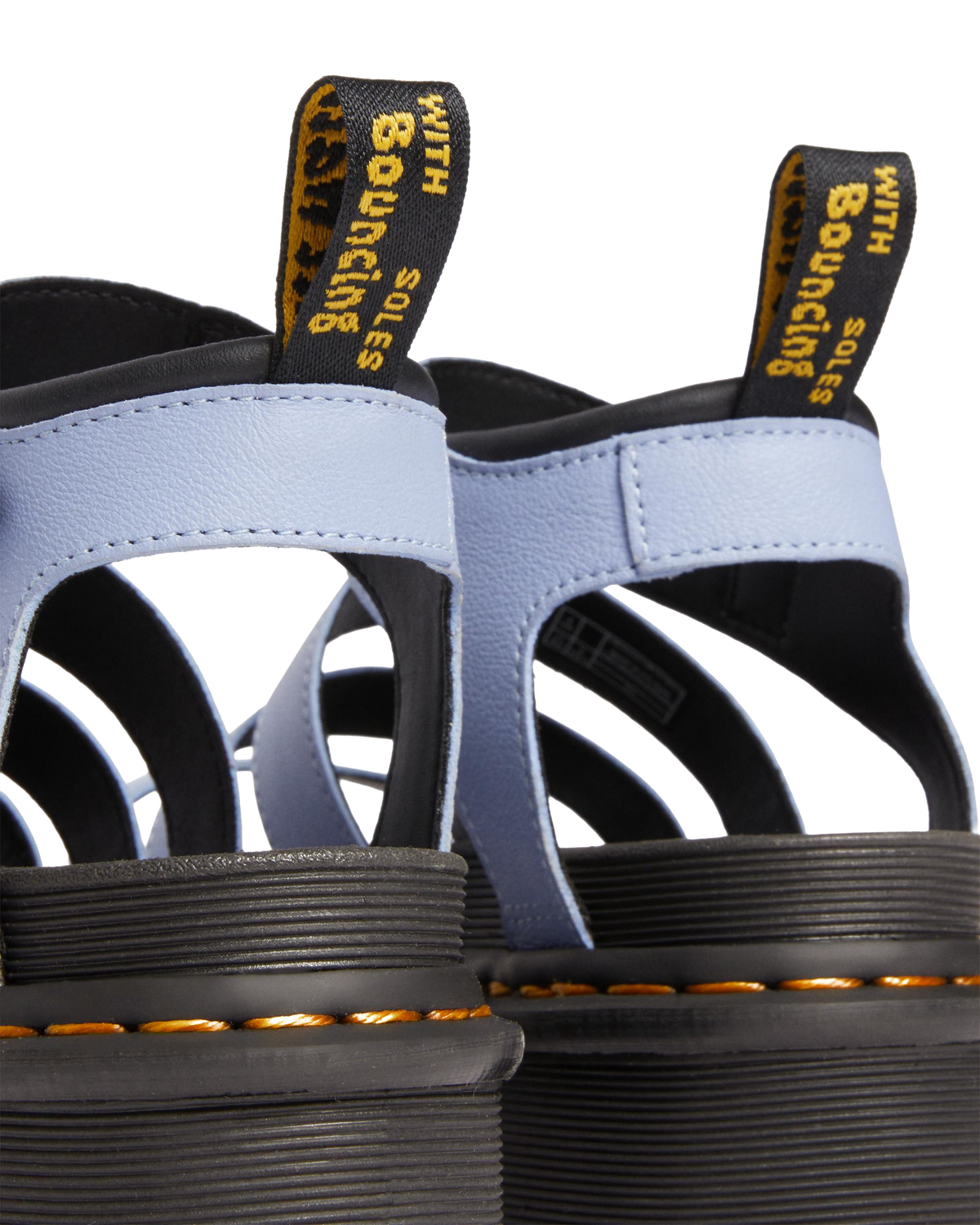 Blaire Pisa Leather Platform Strap Sandals in Zen Blue