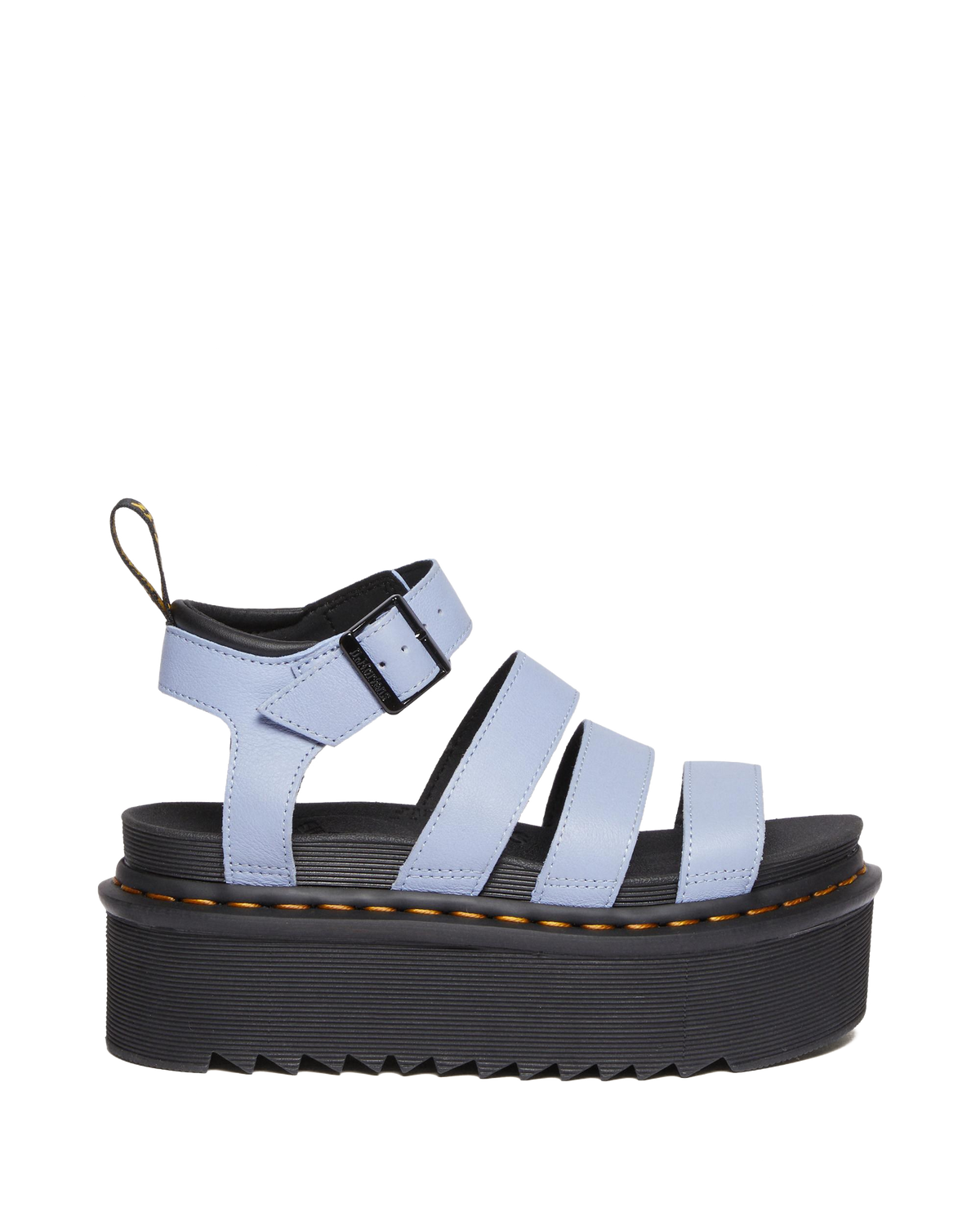 Blaire Pisa Leather Platform Strap Sandals in Zen Blue