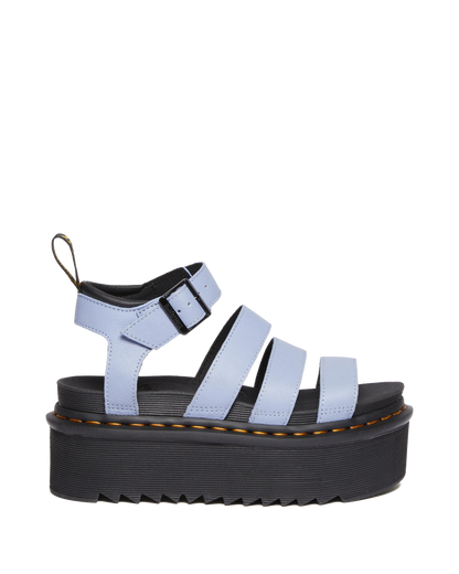 Blaire Pisa Leather Platform Strap Sandals in Zen Blue