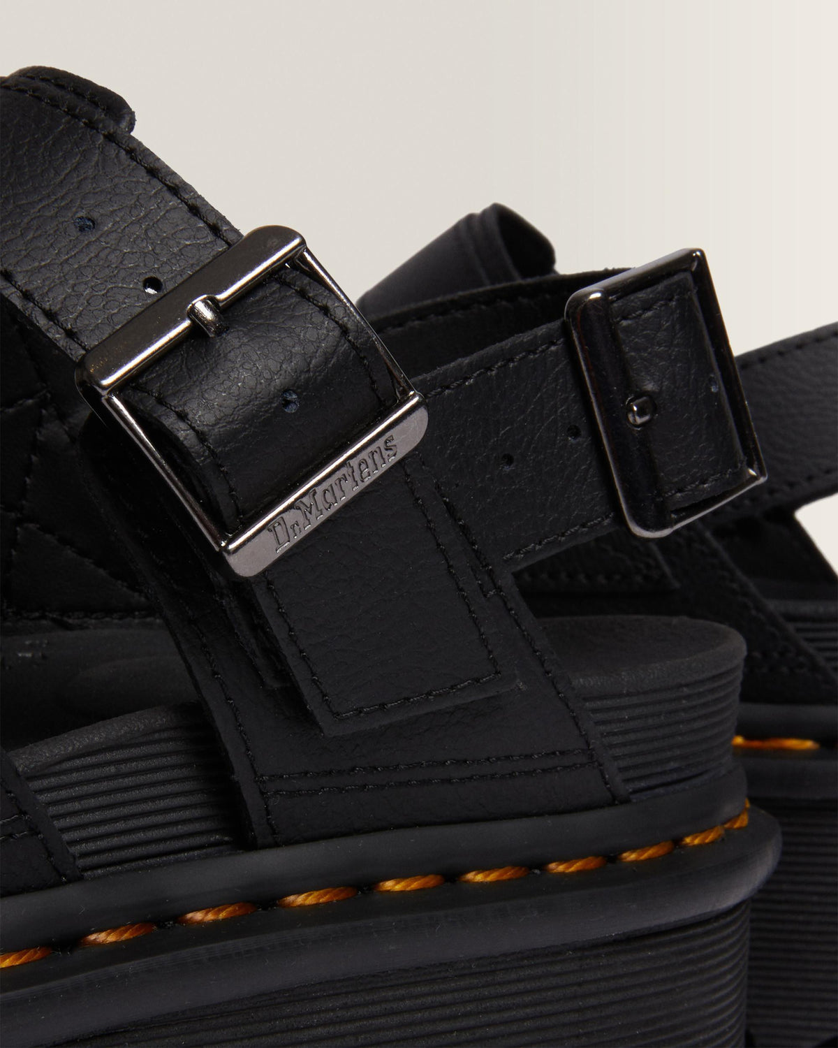 Voss II Athena Leather Strap Platform Sandals in Black