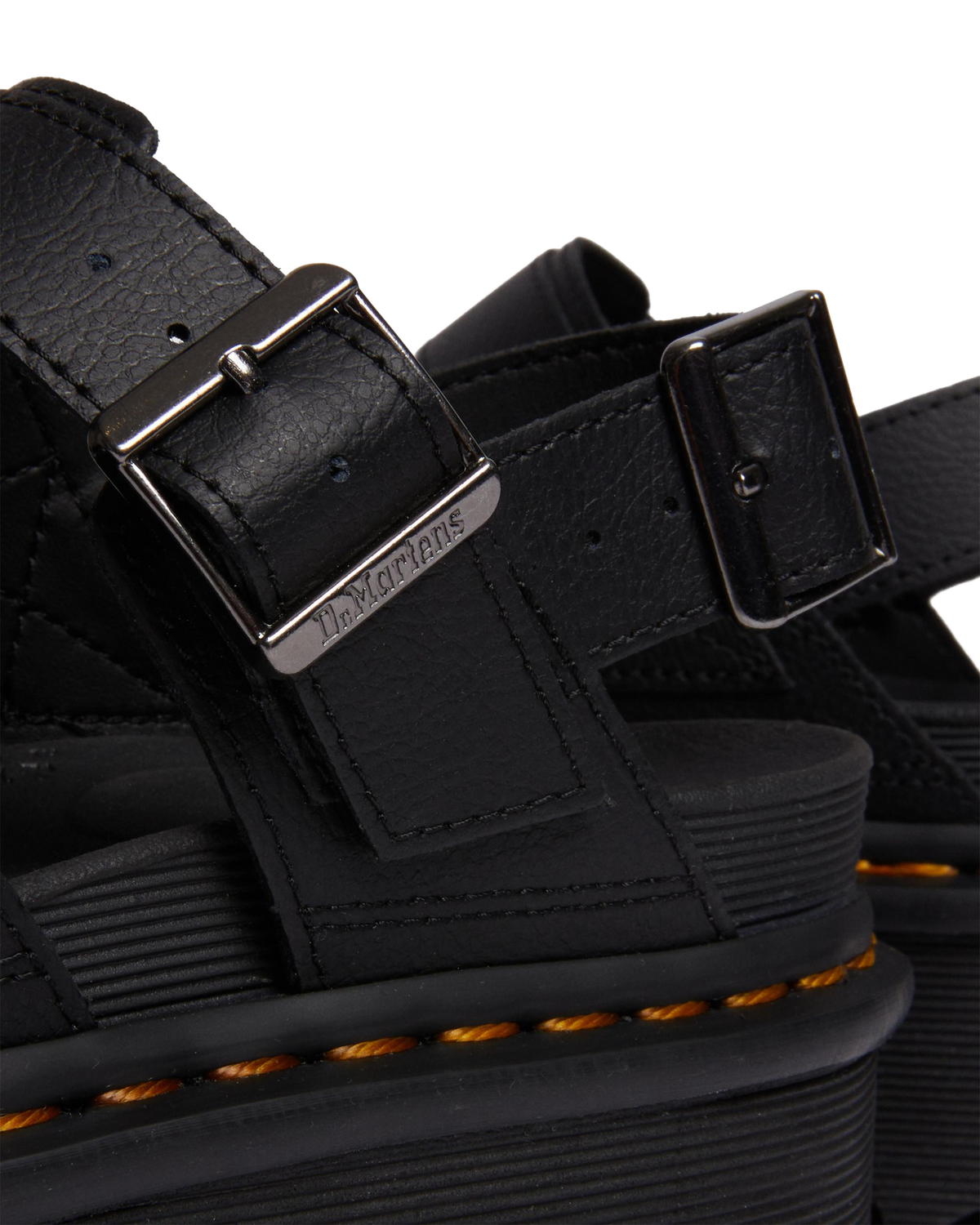 Voss II Athena Leather Strap Platform Sandals in Black