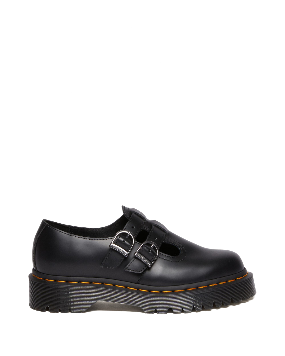 8065 II Bex Smooth Leather Platform Mary Jane Shoes in Black