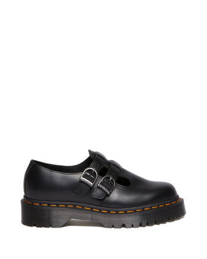 8065 II Bex Smooth Leather Platform Mary Jane Shoes in Black