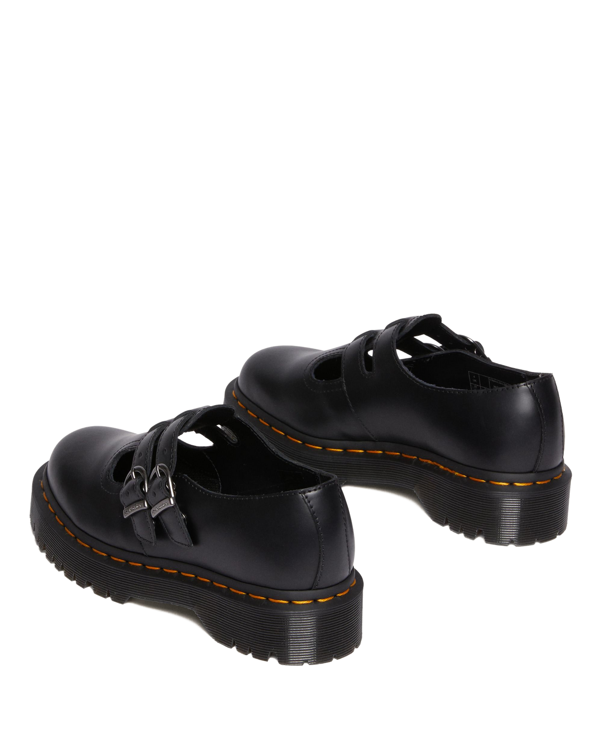8065 II Bex Smooth Leather Platform Mary Jane Shoes in Black
