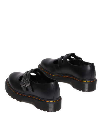 8065 II Bex Smooth Leather Platform Mary Jane Shoes in Black