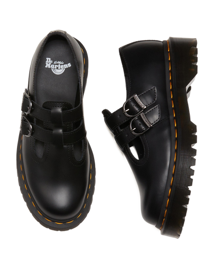 8065 II Bex Smooth Leather Platform Mary Jane Shoes in Black