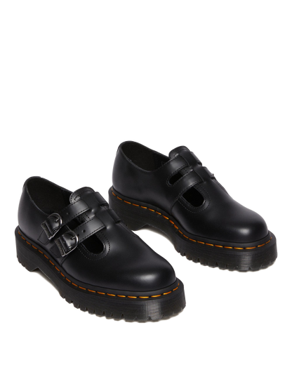 8065 II Bex Smooth Leather Platform Mary Jane Shoes in Black