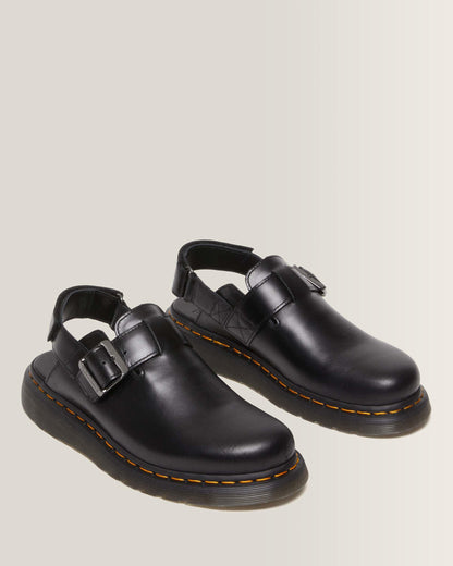 Jorge II Brando Leather Slingback Mules in Black Brando