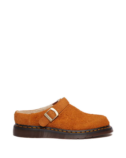 Isham Faux Shearling Lined Suede Slingback Mules in Pecan Brown