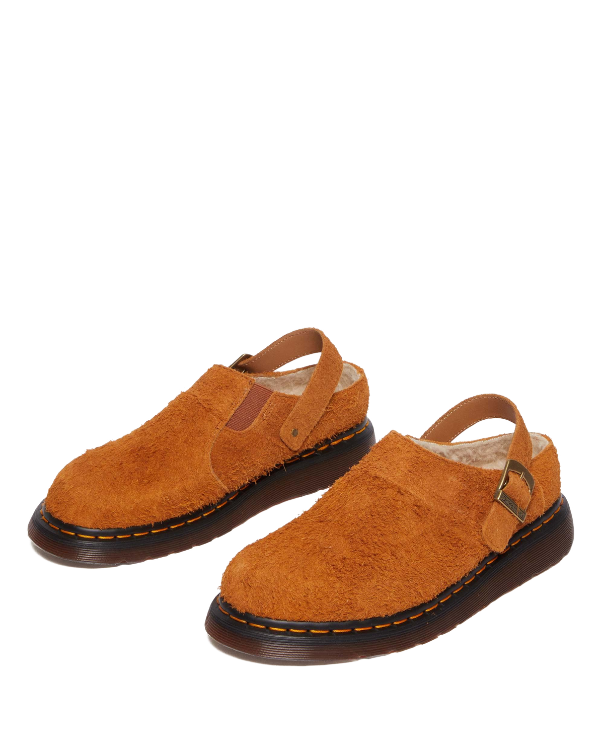 Isham Faux Shearling Lined Suede Slingback Mules in Pecan Brown