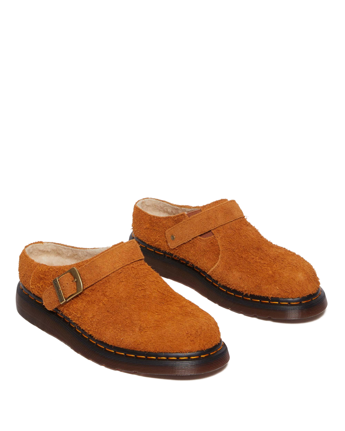 Isham Faux Shearling Lined Suede Slingback Mules in Pecan Brown