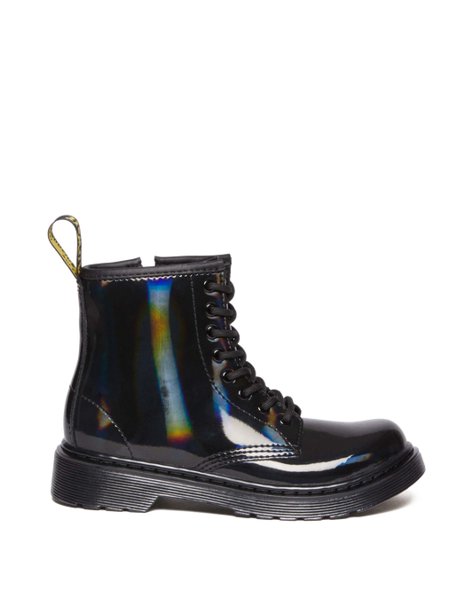 Junior 1460 Rainbow Patent Leather Lace Up Boots in Black