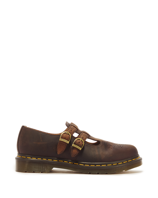 8065 Crazy Horse Leather Mary Jane Shoes in Dark Brown