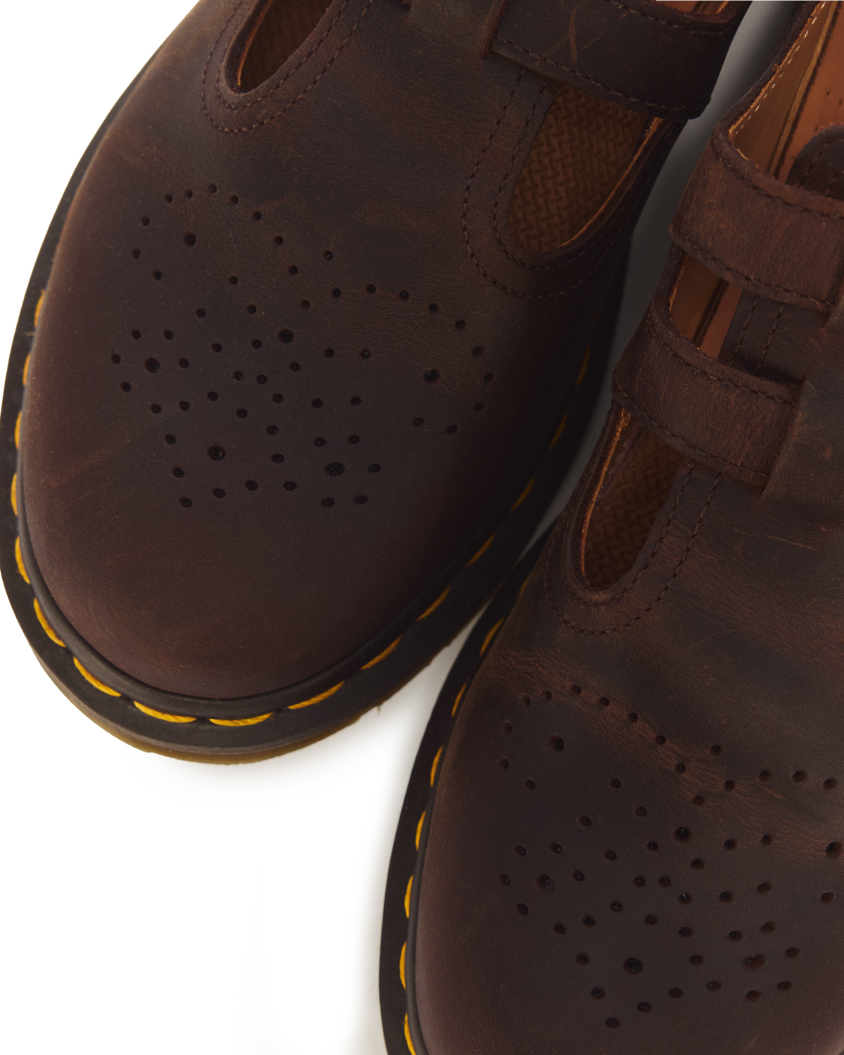 8065 Crazy Horse Leather Mary Jane Shoes in Dark Brown