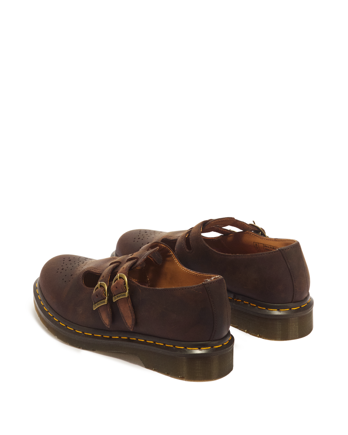 8065 Crazy Horse Leather Mary Jane Shoes in Dark Brown